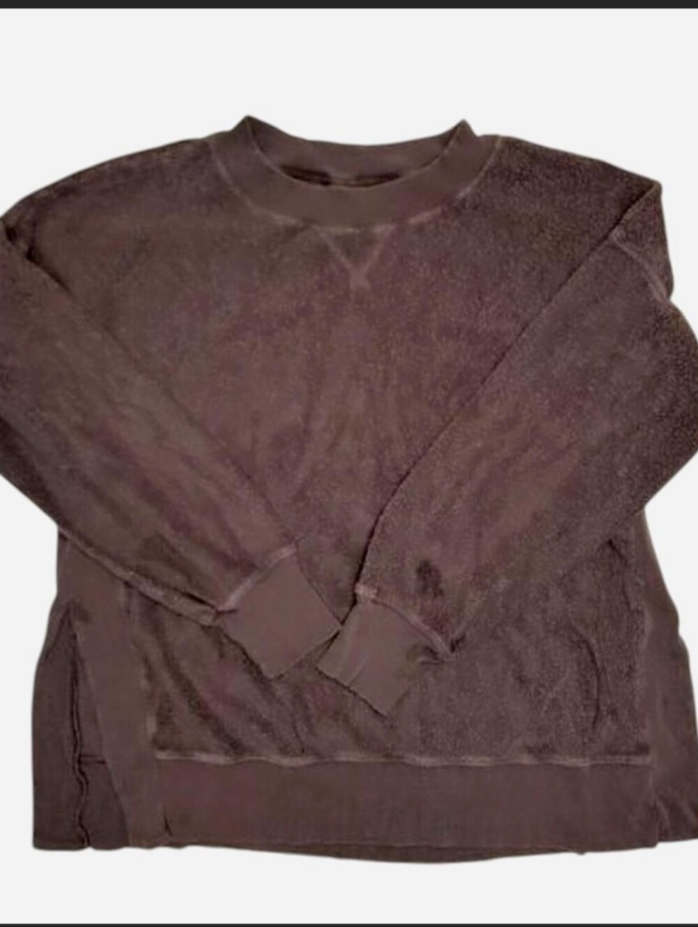 Aerie Dark Brown Oversized Teddy Sweatshirt Size Medium